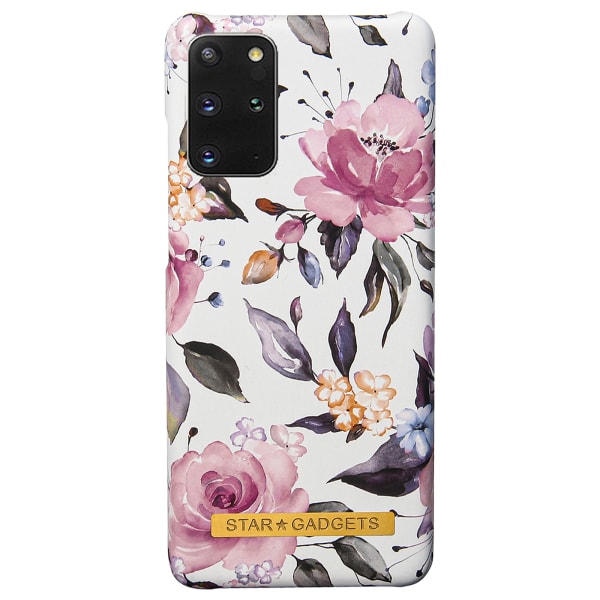 Samsung Galaxy S20 Plus - Cover Protection Blomster / Marmor Svart