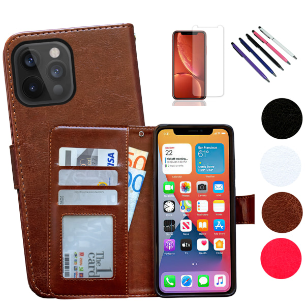 Komfort & Skydd iPhone 13 Pro - Läderfodral! Svart