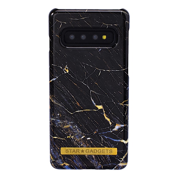 Samsung Galaxy S10 - Skal / Skydd / Blommor / Marmor Svart