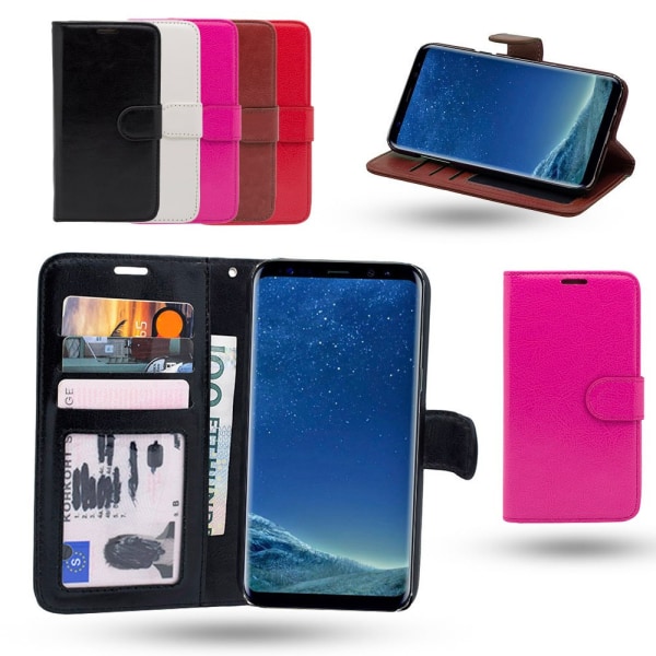 Läderfodral / Plånbok - Samsung Galaxy S8 Svart