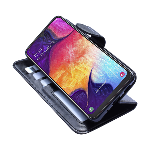 Samsung Galaxy A50 - PU Nahkainen Lompakkokotelo Brun