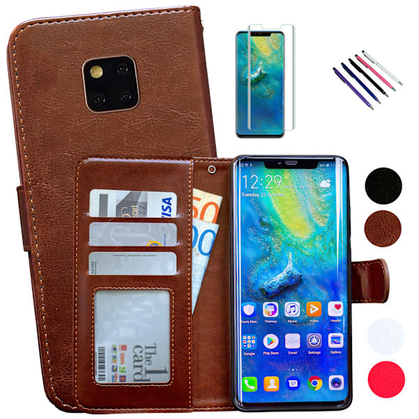Huawei Mate 20 Pro - PU Læder Pung Etui Svart