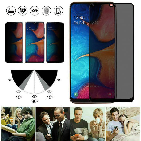 Samsung Galaxy A20e - Privacy Hærdet Glas Skærmbeskytter Pr