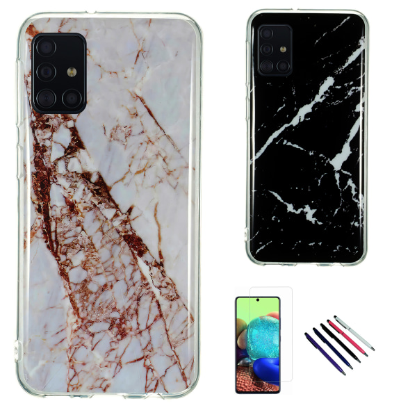 Samsung Galaxy A71 - case marmori Svart