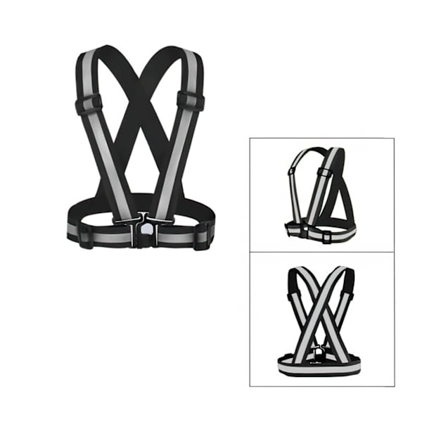 Justerbar Reflexväst med extra bra reflektion Svart