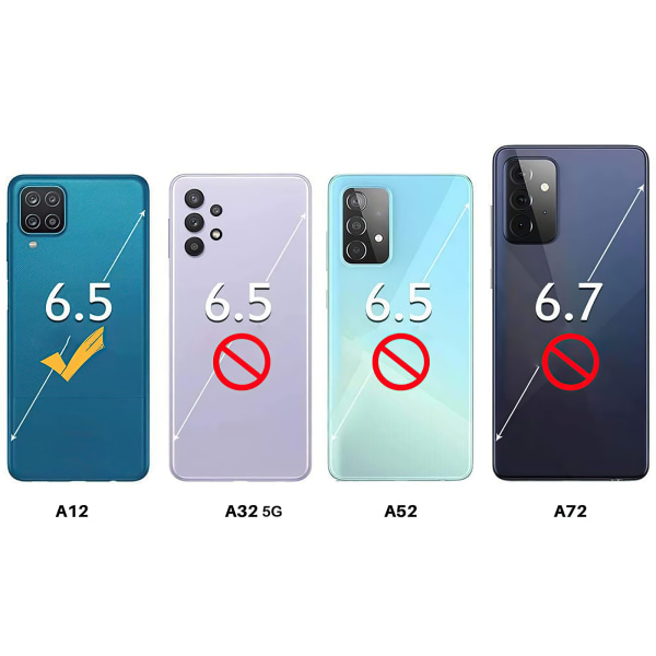 Samsung Galaxy A12 / A12 5G - Korttikotelo Suoja Läpinäkyvä Rosa