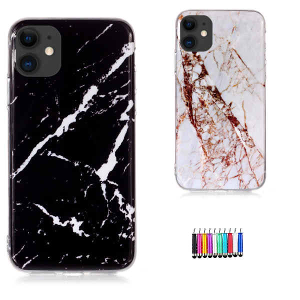 Beskyt din iPhone 11 med etui i marmor! Svart