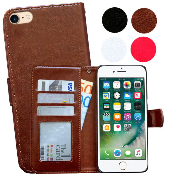 Lædertaske til iPhone 6/6S - Plads til ID! Vit