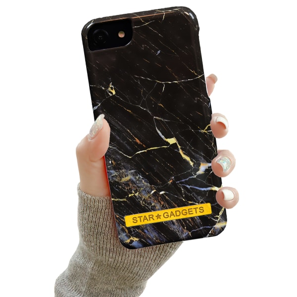 iPhone 7/8/SE (2020 & 2022) – case suojakukat / marmori Svart