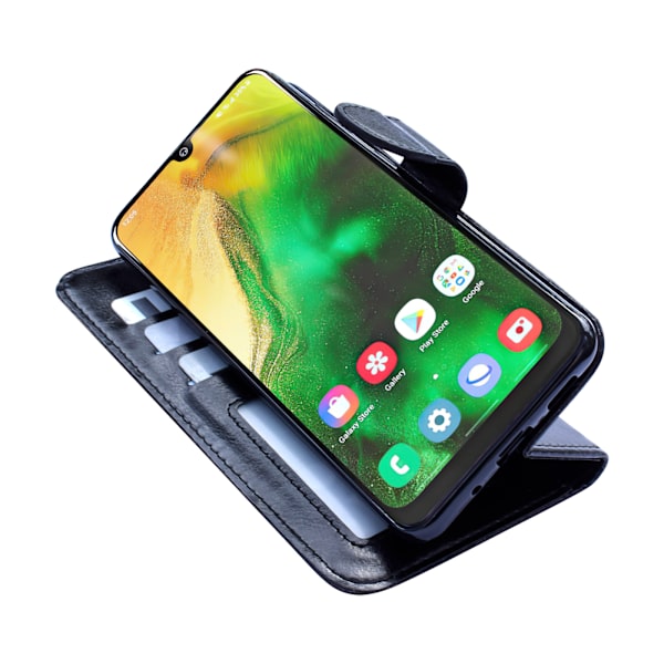 Samsung Galaxy A50 - PU Læder Pung Etui Svart