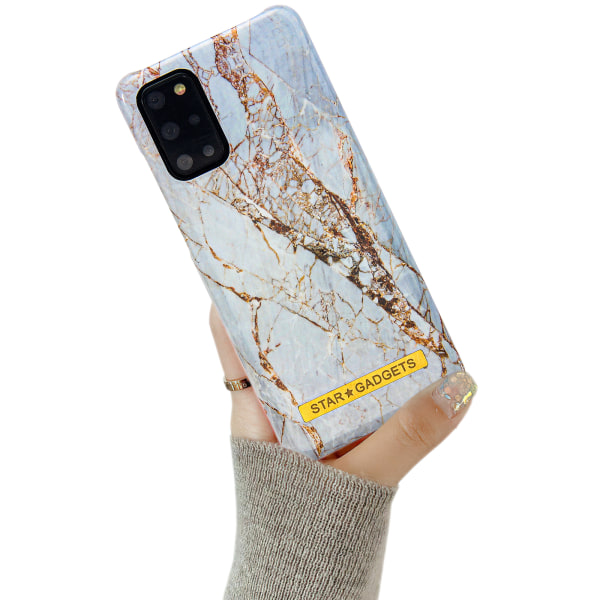 Samsung Galaxy S20 Plus - Cover Protection Blomster / Marmor Svart