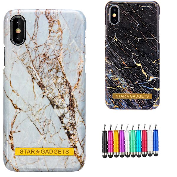 iPhone X/Xs - Skal / Skydd / Marmor Svart
