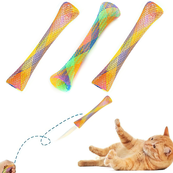 3kpl Joustavia värikkäitä kissanhöyheniä leluja lemmikkeille