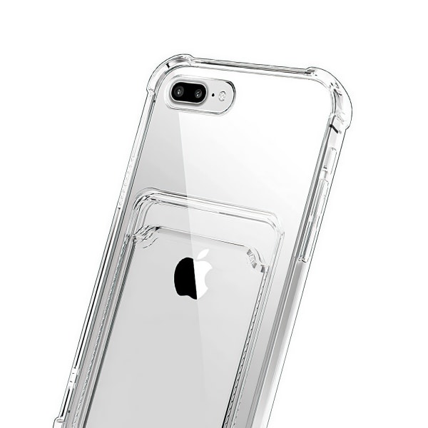 iPhone 7 Plus / 8 Plus - Korttikotelo Suoja Läpinäkyvä