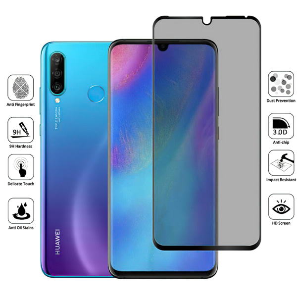 Huawei P30 Lite - Integritet Härdat Glas Sekretessskärmskydd