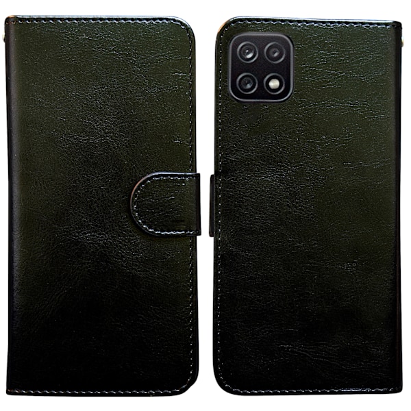 Samsung Galaxy A22 5G - PU Læder Pung Etui Svart