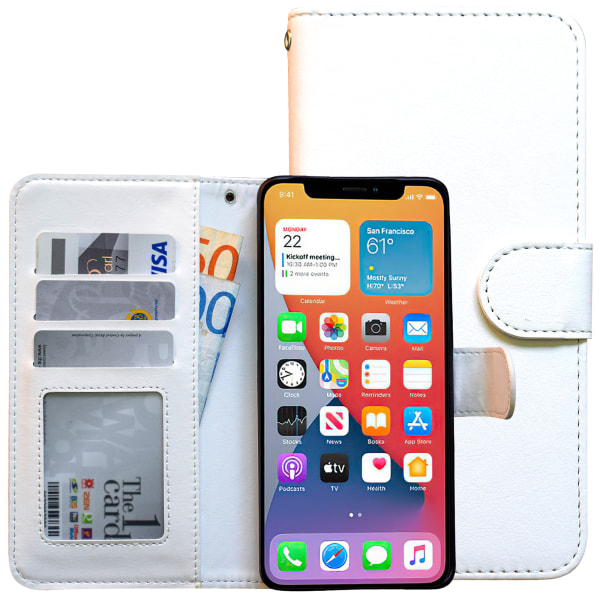 Beskyt din iPhone 12 Pro Max - Lædertasker! Vit