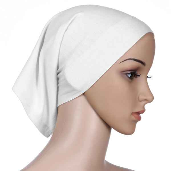 Heltäckande Hijab Cap Underscarf Neck Head Vit