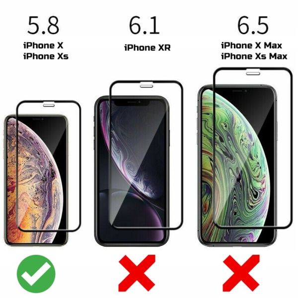 2 Pack iPhone X/Xs - Härdat Glas Skärmskydd