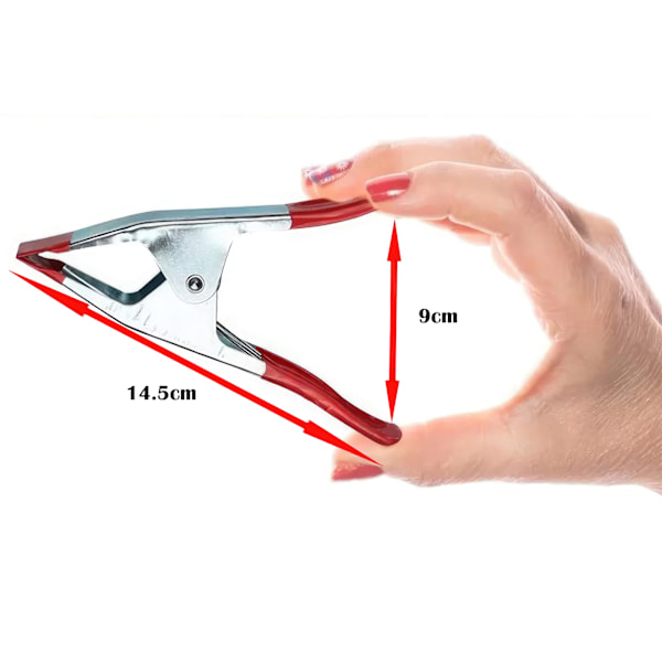 2-Pak Store Metalklemmer med 50mm Spændvidde til Foto og Håndv