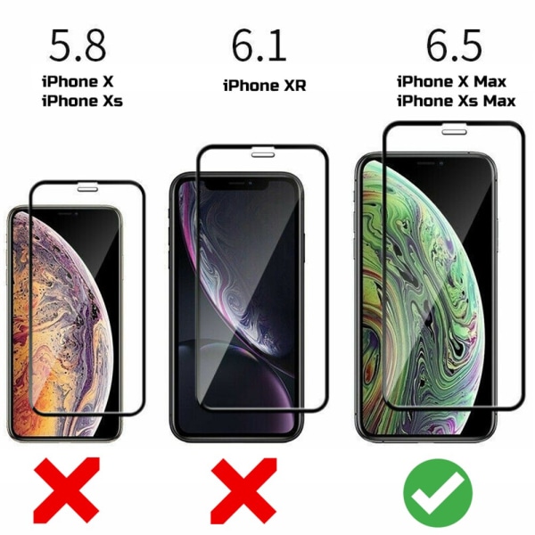 iPhone Xs Max - Hærdet glas skærmbeskytter