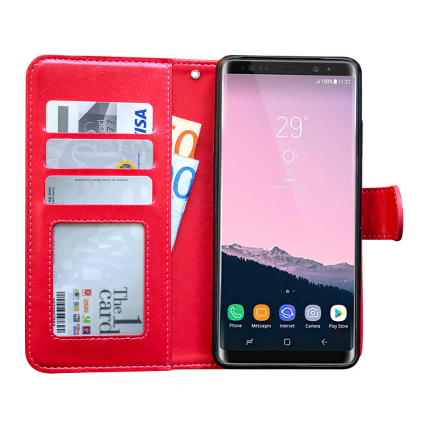 Beskyt din Note 9 med et læder etui! Rosa