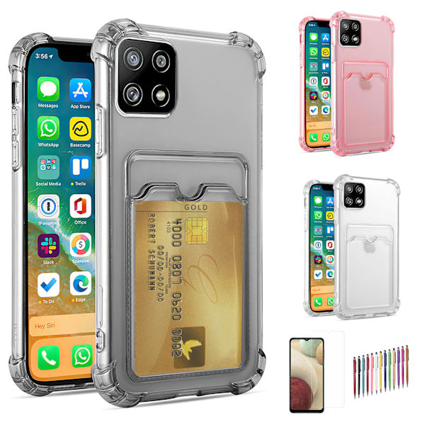 Samsung Galaxy A22 5G - Korttikotelo Suoja Läpinäkyvä Transparent
