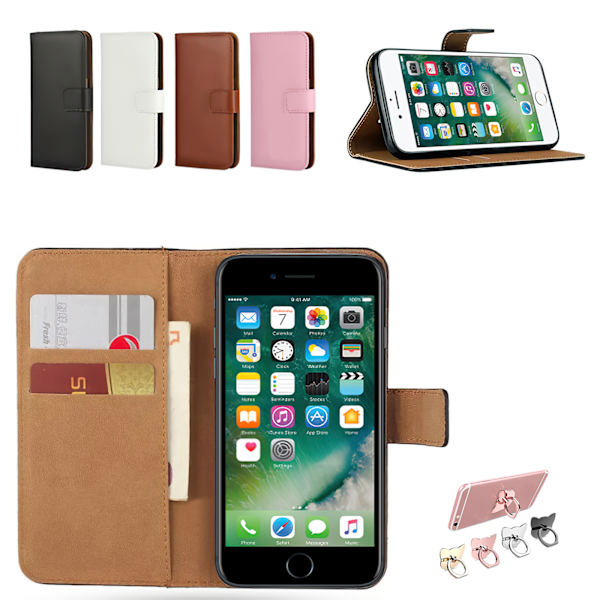 Suojaa iPhone 7/8/SE - Lompakkokotelo Brun