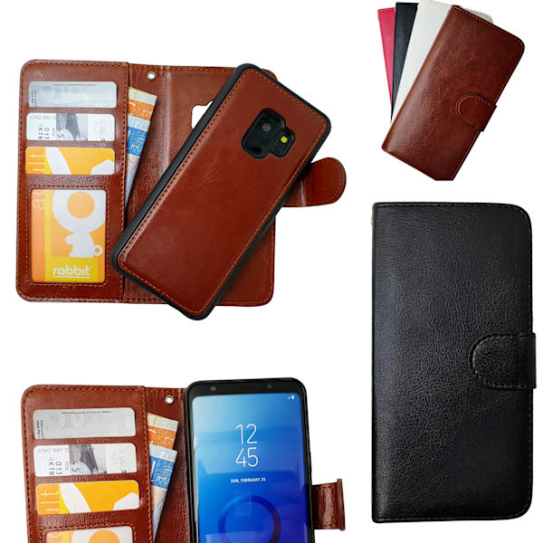 Nahkainen lompakko Samsung Galaxy S9 - ylellinen nahkakotelo! Rosa