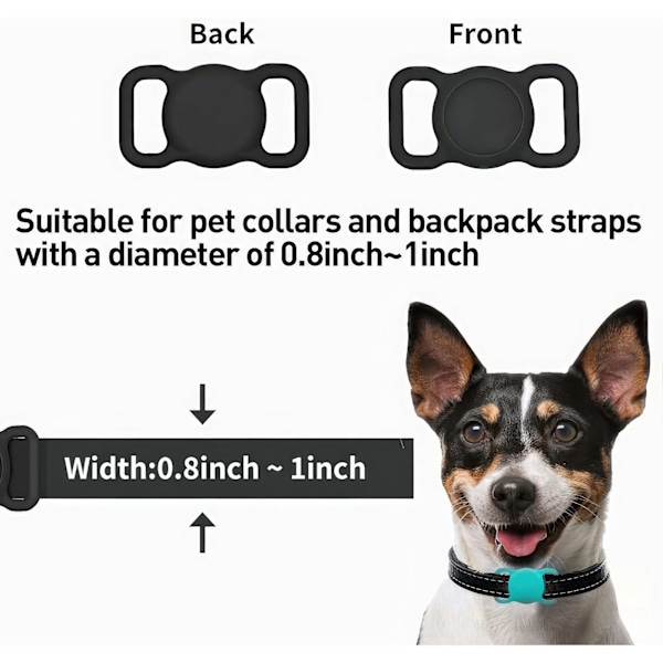 Skyddsfodral för Airtag - Skal/Fodral för Hundar & Katter Svart