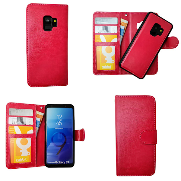 Mukavuus ja suoja Galaxy S9 - Nahka ja magneetti! Rosa