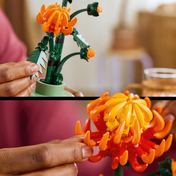 Luo kauneutta LEGO 10368 Icons Krysanteemikukka Sisustus Rakennussarjalla