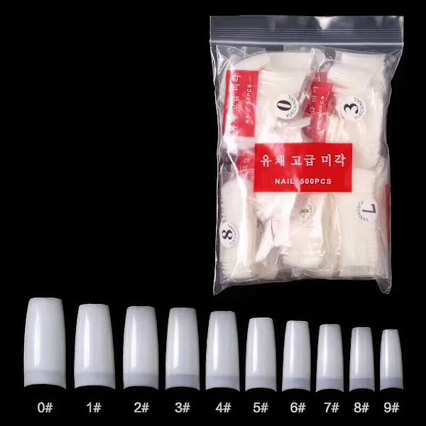 Långa Lös Nagelspetsar för Perfekta Drömnaglar Transparent