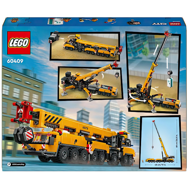 LEGO City Gul Mobil Byggkran Set med Utdragbar Arm och 4 Minifigurer