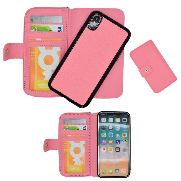 Suojaa iPhone XR - Nahkakotelo! Rosa