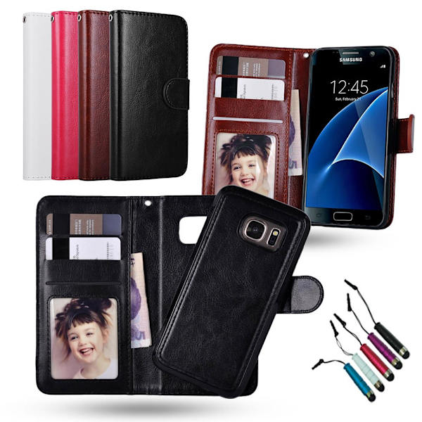 Suojaa Samsung Galaxy S7 - Nahka ja magneetti! Vit