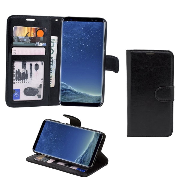 Samsung Galaxy S8 - Case/ Lompakko + Kosketuskynä Svart