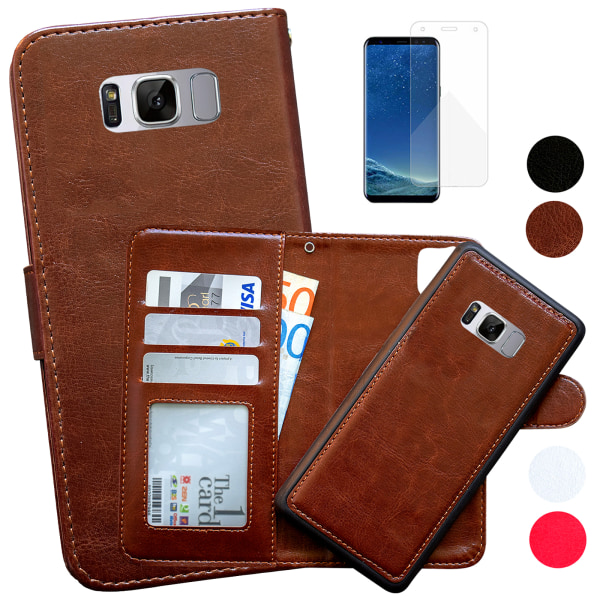 Samsung Galaxy S8 - Lædertaske/pung + beskyttelse Svart