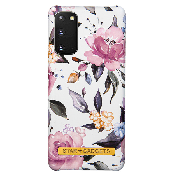 Samsung Galaxy S20 - Cover Protection Flowers / Marmor Vit