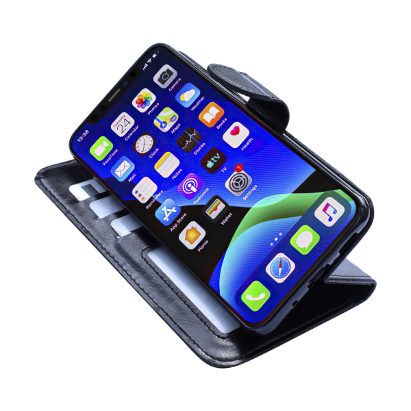 iPhone 12 Pro Max - Läderfodral / Skydd Svart
