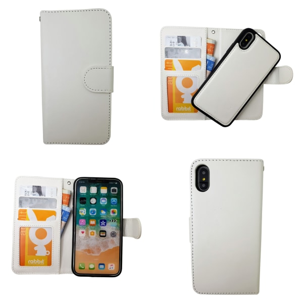 3-i-1: iPhone X/Xs Plånboksfodral + Magnet Skal Brun