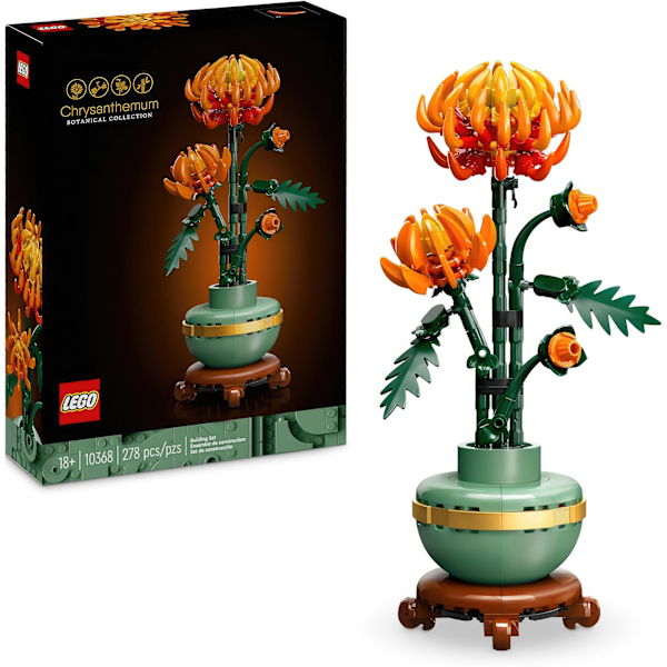 Luo kauneutta LEGO 10368 Icons Krysanteemikukka Sisustus Rakennussarjalla