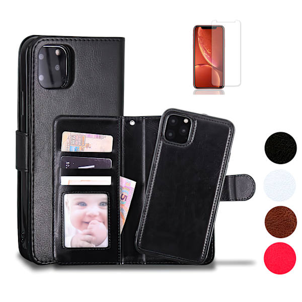 iPhone 11 Pro Max - PU nahkainen lompakkokotelo Vit
