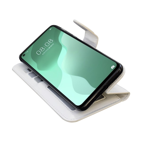 Huawei P40 Lite - PU-nahkainen case Vit