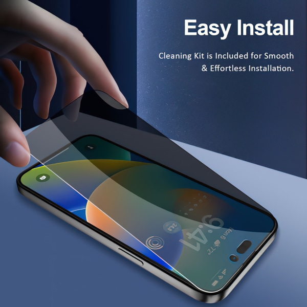 iPhone 15 Pro - Privacy Hærdet Glas Skærmbeskytter Beskyttelse