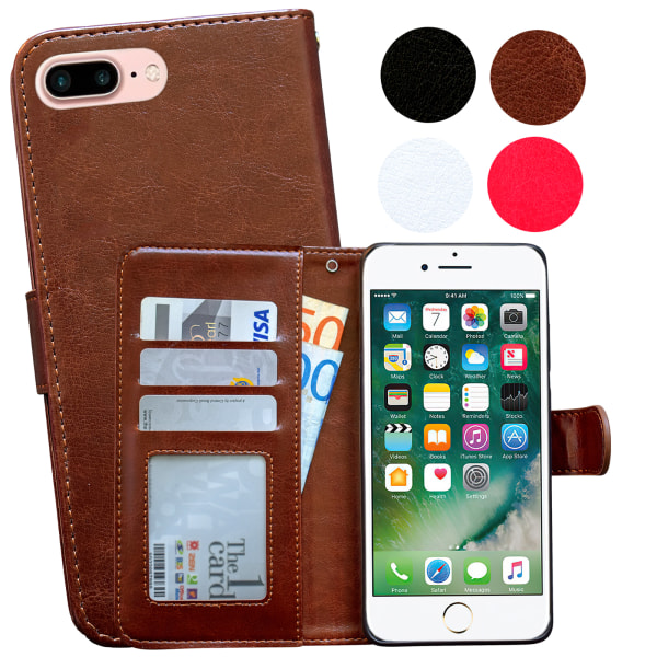 iPhone 7 Plus / 8 Plus - Plånboksfodral / Skydd Vit