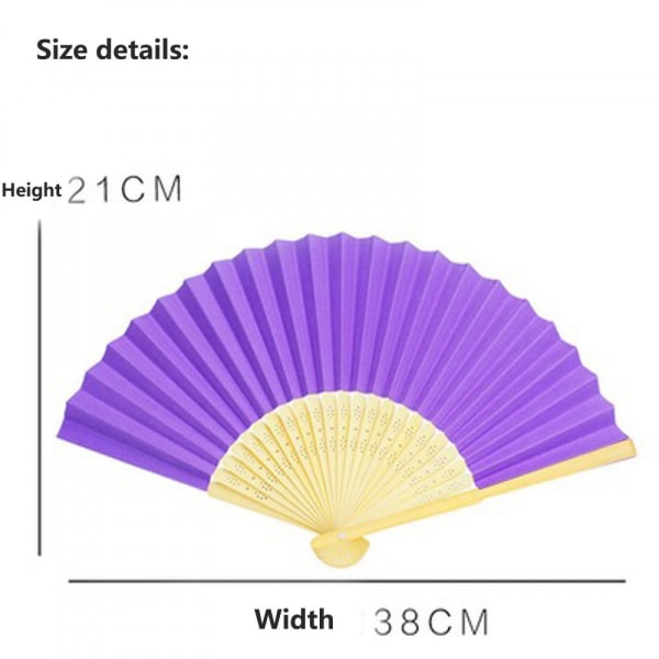 Almindelig håndholdt bambusstof folde vifte papir Röd