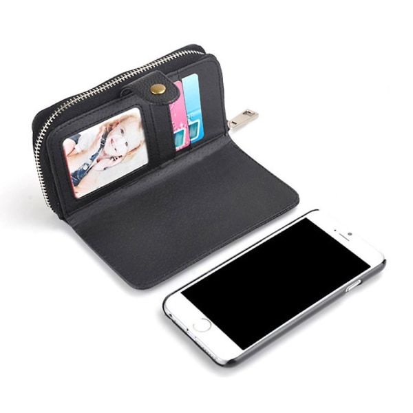 3-in-1-paketti iPhone 6/6S:lle - Wallet Case & Magnetic Case Rosa
