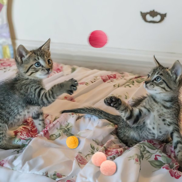 5st Pom Pom bollar Rolig leksak för Katter Fluffig Mjuk