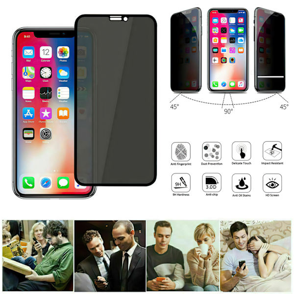 iPhone X/Xs - Integritet Härdat Glas Sekretessskärmskydd